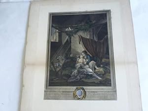 Bild des Verkufers fr Les Soins tardifs. Colorierter Kupferstich um 1775. Gestochen von Nicolas Delaunay (1739 - 17992) zum Verkauf von Celler Versandantiquariat