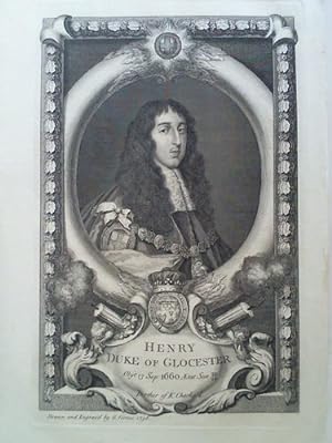 Henry Duke of Glocester. Obyt 13 Sep: 1660 Aetat Suce 20/21. Brother of K. Charles 2. - Brustport...