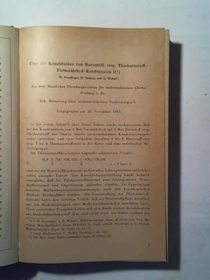 Bild des Verkufers fr ber die Konstitution von Harnstoff- resp. Thioharnstoff-Formaldehyd-Kondensaten II/ (Vorlufige Mittelung) ber die Kristallstruktur des isotaktischen Poly-Alpha-butens. 2 Erstverffentlichungen zum Verkauf von Celler Versandantiquariat