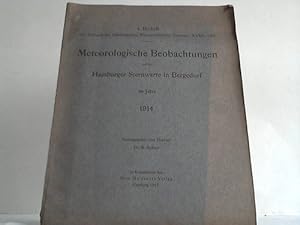 Immagine del venditore per Meteorologische Beobachtungen auf der Hamburger Sternwarte in Bergedorf im Jahre 1914 venduto da Celler Versandantiquariat