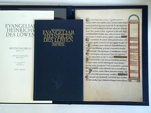 Bild des Verk�ufers f�r Das Evangeliar Heinrichs des L�wen - Kr�nungsbild, Blatt 171 v und eine Textseite, Blatt 104 r. Zwei Originalfaksimilebl�tter, gedruckt im Granolithoverfahren zum Verkauf von Celler Versandantiquariat