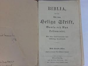 Image du vendeur pour Biblia det r: All den Heliga Skrift, Gamela och Nya Testamentet. Med korta Capitel-Summarier samt fullstndiga Parallel-Sprk mis en vente par Celler Versandantiquariat