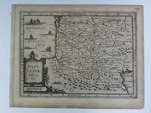 Bild des Verkufers fr Aquitaniae. descriptio - Karte im Kupferstich zum Verkauf von Celler Versandantiquariat