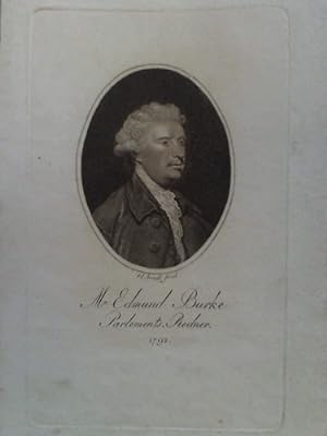 Mr. Edmund Burke, Parlaments-Redner 1792 - Brustporträt im braungetönten Kupferstich in Punktierm...