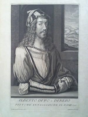 Alberto Duro o. Durero (Albrecht Dürer). Pittore Intagliatore in Rame ecc. - Porträt im Kupfersti...