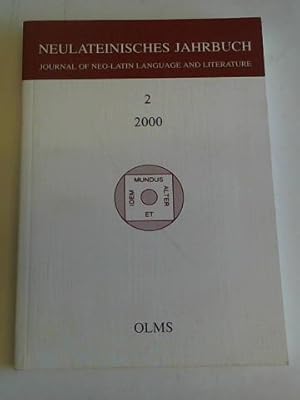 Bild des Verkufers fr Neulateinisches Jahrbuch Band 02/2000. Journal of the Neo-Latin Language and Literature zum Verkauf von Celler Versandantiquariat