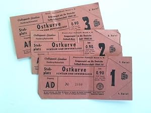3 Eintrittskarten Gruppenspiel um die Deutsche Fußball-Meisterschaft 1960/61 im Volkspark-Stadion