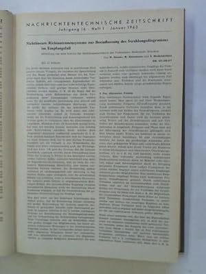 Nachrichtentechnische Zeitschrift. Organ der Nachrichtentechnischen Gesellschaft. 16. Jahrgang 19...