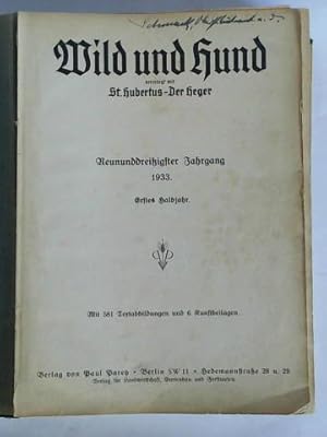 Neununddreißigster Jahrgang 1933, Erstes Halbjahr