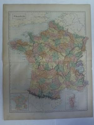 Image du vendeur pour France. In Departmens - 1 handcolorierter Stahlstich mis en vente par Celler Versandantiquariat