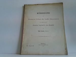 Würdigung von Bruno s Liber de bello Saxonico im Vergleich mit den Annalen Lambert s von Hersfeld