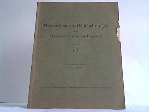 Immagine del venditore per Meteorologische Beobachtungen auf der Hamburger Sternwarte in Bergedorf im Jahre 1917 venduto da Celler Versandantiquariat