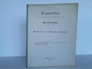 Image du vendeur pour Progymnasium mit wahlfreiem Englisch zu Neunkirchen. Bericht ber das Schuljahr 1899/1900 mis en vente par Celler Versandantiquariat