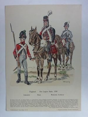 England. Die Legion Salm 1795 - Coloriete Lithographie