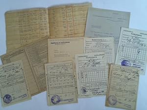 Sammlung von 10 Dokumenten aus dem Arbeitsleben von Oswald Müller, geboren am 9.9.1883, aus Leipzig