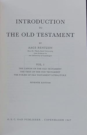 Bild des Verkufers fr Introduction to the Old Testament. zum Verkauf von Antiquariat Bookfarm