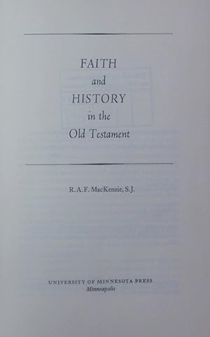 Imagen del vendedor de Faith and history in the Old Testament. a la venta por Antiquariat Bookfarm