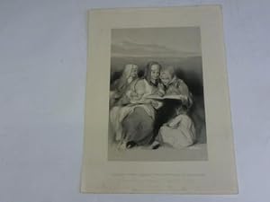 Hebrew women reading the scriptures at Jerusalem. Lithographie um 1840