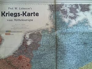Image du vendeur pour Prof. W. Liebenow's Kriegs-Karte von Mitteleuropa mis en vente par Celler Versandantiquariat
