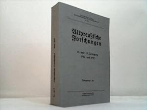 Image du vendeur pour Altpreuische Forschungen. 13. und 14. Jahrgang 1936 und 1937 mis en vente par Celler Versandantiquariat