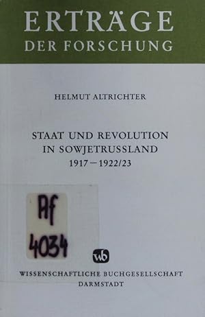 Seller image for Staat und Revolution in Sowjetruland 1917 - 1922/23. for sale by Antiquariat Bookfarm