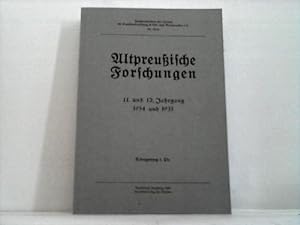 Image du vendeur pour Altpreuische Forschungen. 11. und 12. Jahrgang 1934 und 1935 mis en vente par Celler Versandantiquariat