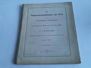 Die Temperaturverhältnisse von Eutin nach den meteorologischen Beobachtungen vom 1 August 1856 bi...