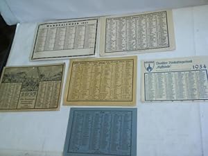 6 Kalender aus 1933 - 1938