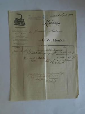Rechnung vom 7. August 1908 mit Briefkopf