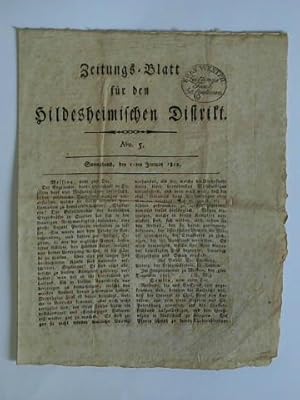 Zeitungs-Blatt fuer den Hildesheimischen Distrikt, Nro. 5, Sonnabend, den 11ten Januar 1812