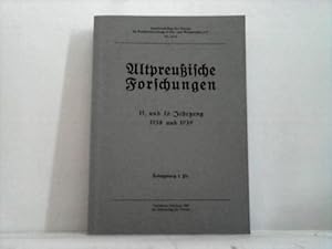 Image du vendeur pour Altpreuische Forschungen 15./16. Jahrgang 1938 und 1939 mis en vente par Celler Versandantiquariat