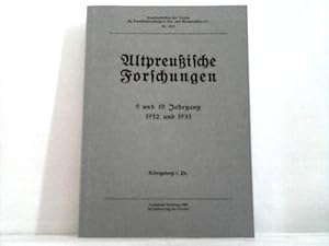 Image du vendeur pour Altpreuische Forschungen. 9. und 10. Jahrgang 1932 und 1933 mis en vente par Celler Versandantiquariat