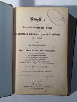 Rangliste der Königlich Preußischen Armee und des XIII. (Königlich Württembergischen) Armeekorps ...