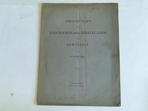 Bild des Verkufers fr Forschungen zur Geschichte der Rheinlande in der Rmerzeit zum Verkauf von Celler Versandantiquariat