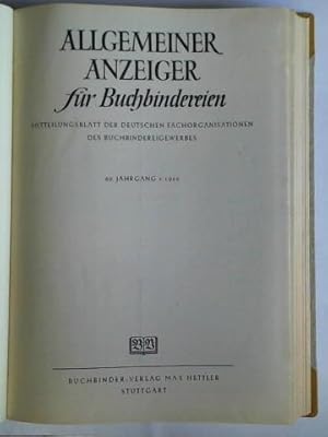 Image du vendeur pour Mitteilungsblatt der Deutschen Fachorganisationen des Buchbindereigewerbes - 69. Jahrgang 1956 mis en vente par Celler Versandantiquariat