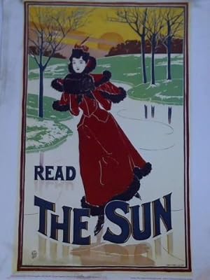 Bild des Verkufers fr Read The Sun - Plakat im Kunstdruck, nach einer Farblithographie von Louis John Rhead, New York 1895 zum Verkauf von Celler Versandantiquariat