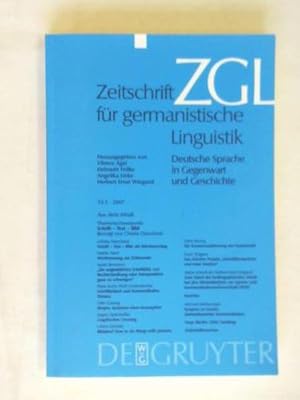 Bild des Verkufers fr Zeitschrift fr germanistische Linguistik. Deutsche Sprache in Gegenwart und Geschichte zum Verkauf von Celler Versandantiquariat