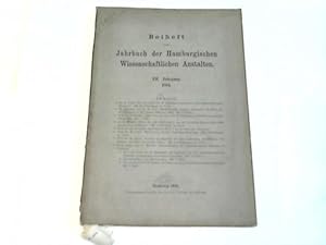 Image du vendeur pour Jahrbuch der Hamburgischen Wissenschaftlichen Anstalten mis en vente par Celler Versandantiquariat