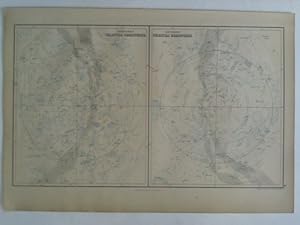 Image du vendeur pour Northern Celestial Hemisphere / Southern Celestial Hemisphere - 1 handcolorierter Stahlstich mis en vente par Celler Versandantiquariat