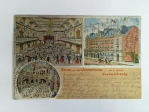 Imagen del vendedor de Ansichtskarte: Gruss aus dem Concerthaus. Inh. L. Nolte, Braunschweig. Grosser Saal - Wintergarten a la venta por Celler Versandantiquariat