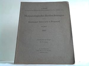 Immagine del venditore per Meteorologische Beobachtungen auf der Hamburger Sternwarte im Jahre 1915 venduto da Celler Versandantiquariat