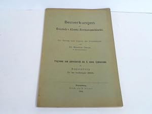 Image du vendeur pour Bemerkungen zu Heinrich v. Kleists Hermannsschlacht. mis en vente par Celler Versandantiquariat