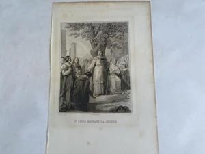 Imagen del vendedor de St. Louis rendant la justice. Kupferstich um 1847. Gestochen von Colin a la venta por Celler Versandantiquariat