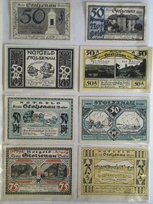Bild des Verkufers fr Notgeld des Kreises Stolzenau/Weser 1921. Serie mit 8 Banknoten zum Verkauf von Celler Versandantiquariat