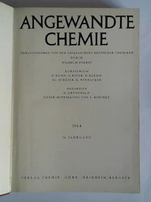 Image du vendeur pour Angewandte Chemie - 76. Jahrgang 1964, Nr. 1 bis 24 zusammen in einem Band mis en vente par Celler Versandantiquariat