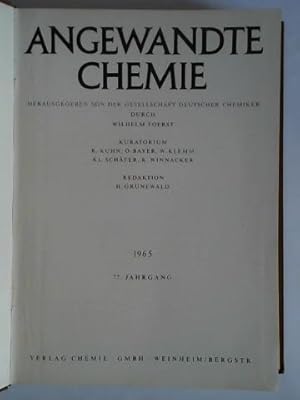 Imagen del vendedor de Angewandte Chemie - 77. Jahrgang 1965, Nr. 1 bis 24 zusammen in einem Band a la venta por Celler Versandantiquariat