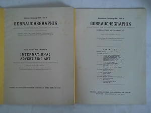 Bild des Verkufers fr Gebrauchsgraphik - Monatsschrift zur Frderung Knstlerischer Reklame/Werbung = International Advertising Art - Monthly Magazine for Promotion Art in Advertising. 2 Hefte zum Verkauf von Celler Versandantiquariat