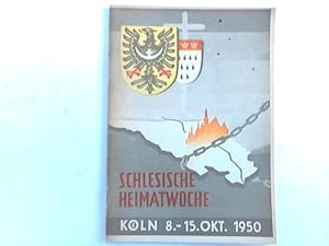 Imagen del vendedor de Schlesische Heimatwoche. Kln 1950 vom 8. bis 15. Oktober a la venta por Celler Versandantiquariat