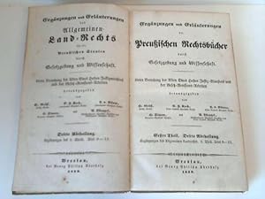 Bild des Verkufers fr Ergnzungen und Erluterungen der Preuischen Rechtsbcher durch Gesetzgebung und Wissenschaft. Erster Theil, Dritte Abtheilung. Ergnzungen des Allgemeinen Landrechts. 2. Theil, Titel 9-12 zum Verkauf von Celler Versandantiquariat