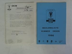 Seller image for Medlemsliste. Nummer Orden 1990/ DKW Gnisten Heft-Nr. 6 - 1990. 2 Hefte for sale by Celler Versandantiquariat